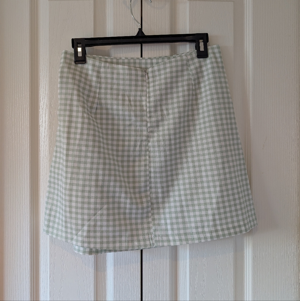 SHEIN Green Gingham Skirt, size L - Picture 3 of 4
